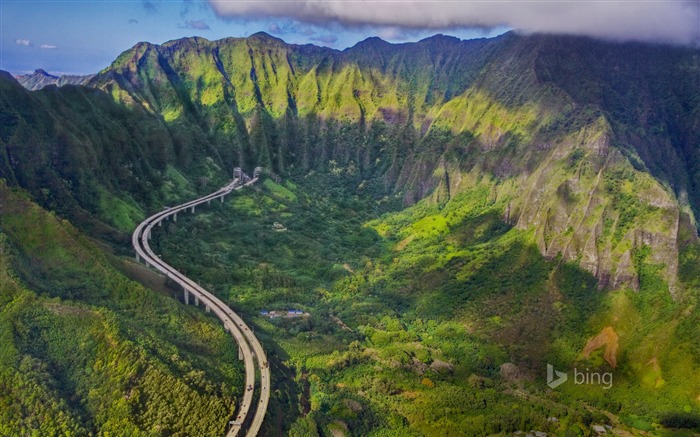 Ilha de Interstate de Oahu Hawaii-2016 Bing Desktop Wallpaper Visualizações:12695