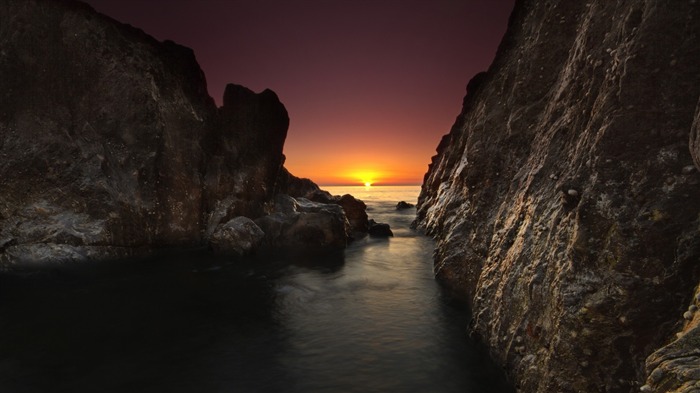 Nature rochers mer de l'aube-Décor parfait HD Fonds d'écran Vues:8136