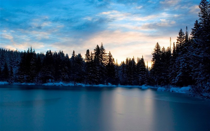 arbres de la rivière ciel du soir-Paysages HD Fond d'écran Vues:7288