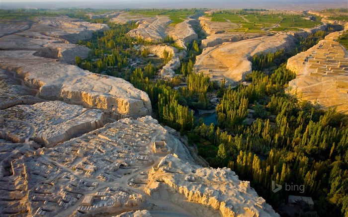 Depresión de Turpan Xinjiang China-2016 Bing fondo de pantalla Vistas:10476