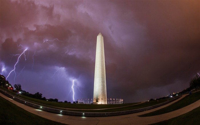 Papéis de parede de papel de parede HD das trovoadas do monumento a Washington Visualizações:9042