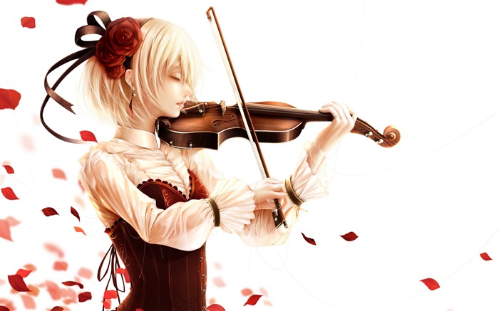 Bouno satoshi girl violin-Anime Design fondo de pantalla HD Vistas:14082