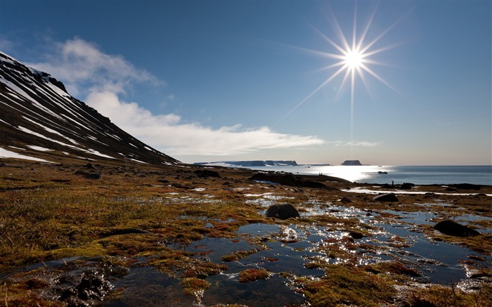 Sol brillante sobre el océano-fotografía de naturaleza fondo de pantalla HD Vistas:10788