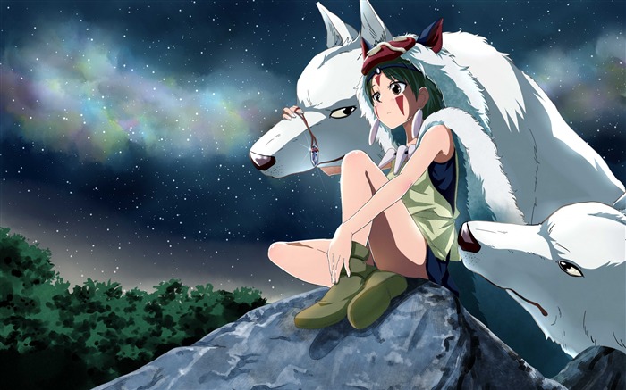 Mononoke hayao miyazaki wolf-Anime Design HD Wallpaper Visualizações:23013