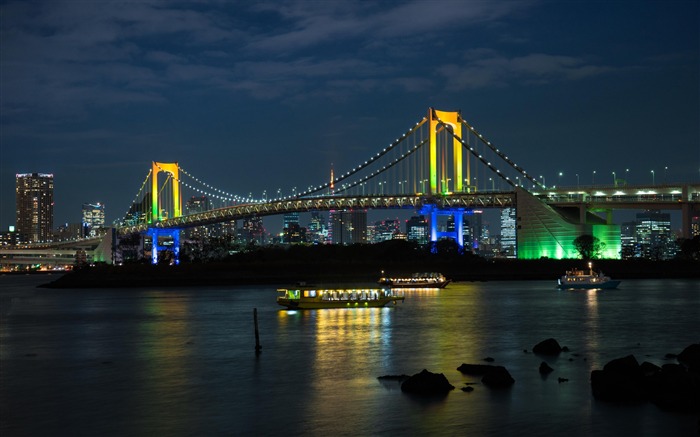 Rainbow bridge with ships-Travel HD Desktop Wallpaper Views:8543 Date:2016/3/8 8:39:26