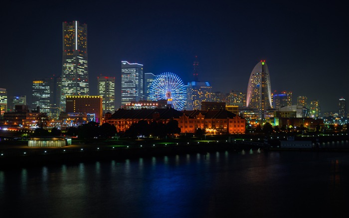 Yokohama nuit-Ville HD Fonds d'écran Vues:11361