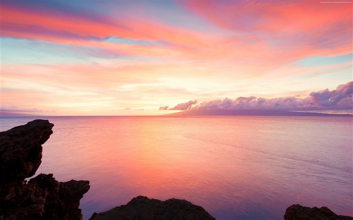 Dreamy ocean rocks cliffs sunset-Nature HD Wallpaper Views:10698 Date:2016/4/14 10:11:59