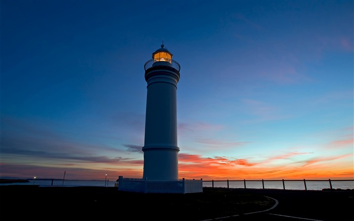 Crepúsculo Lighthouse Beach Evening-LOMO photo HD wallpaper Visualizações:8269