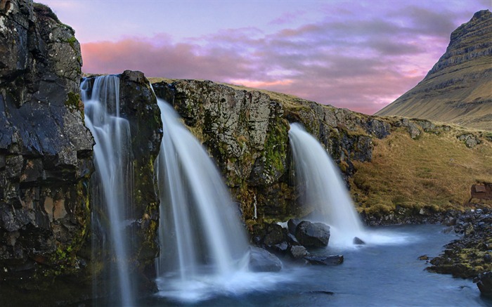 Kirkjufell cascadas de montaña islandia-Naturaleza paisaje HD fondo de pantalla Vistas:8356