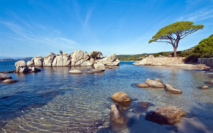 plage de Palombaggia ensoleillée-Nature haute qualité Fond d'écran Vues:17112