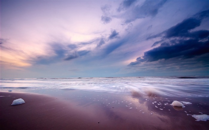 Purple Skies Beach Foam-LOMO foto HD wallpaper Visualizações:9124