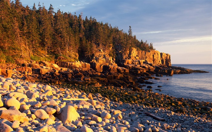 la lumière réfléchie sur Sunset rocheux-Nature haute qualité Fond d'écran Vues:7289