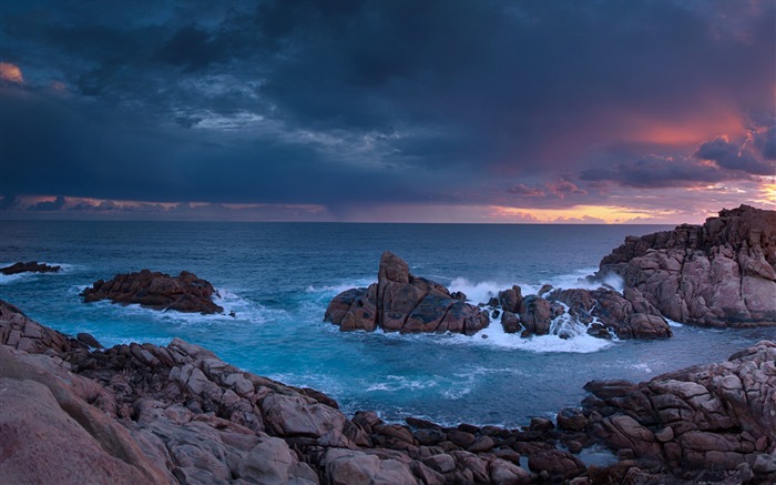 Tiempo de la puesta del sol rocas oeste australia-Naturaleza paisaje HD fondo de pantalla Vistas:9666