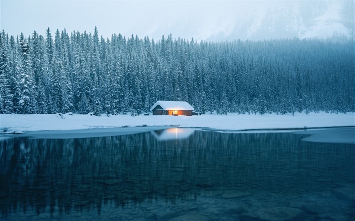 Les pneus d'hiver glacée maison de neige-Nature haute qualité Fond d'écran Vues:8067