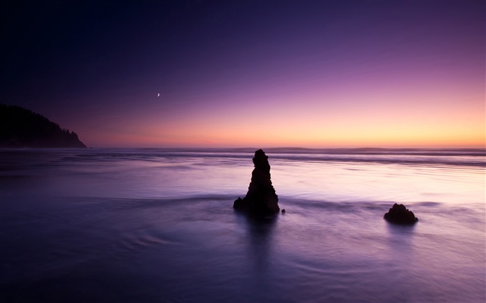 Praia tema da noite-paisagem tema HD Wallpaper Visualizações:10224