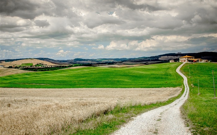 Itália Toscana fazenda relva verão-2016 Papel de Parede de Alta Qualidade Visualizações:7300