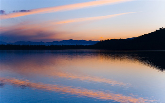 Lago Peaceful Dusk-Landscape tema HD Wallpaper Visualizações:9438