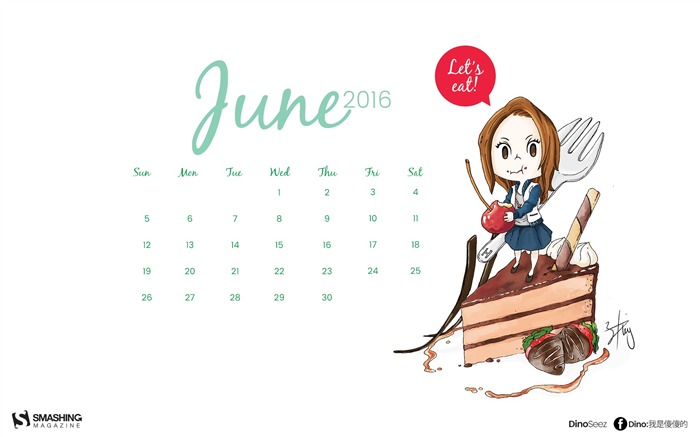 Deixe o papel de parede do Calendário Eat-June 2016 Visualizações:6772