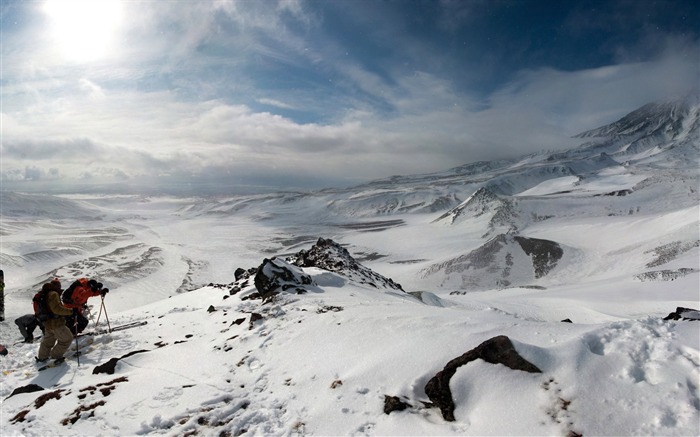 Montanhas, ascensão de neve, montanhismo, Natureza, cenário, HD, papel de parede Visualizações:9544