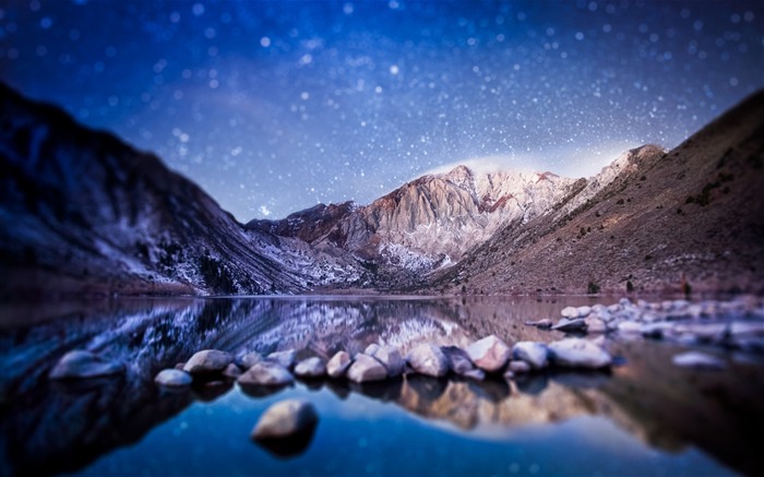 Montagnes pierres eau neige vent-Nature Paysage HD Fond d'écran Vues:11444