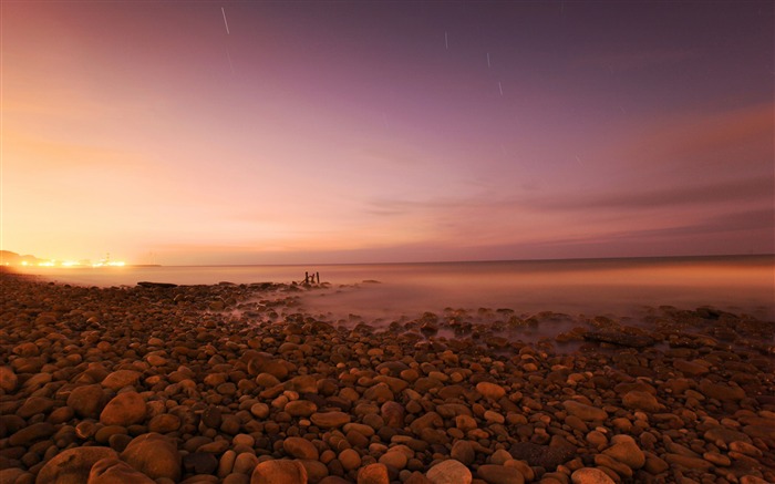 Nature Beach Rocky Evening-Landscape tema HD Wallpaper Visualizações:8788