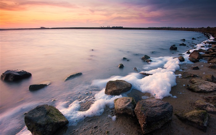 Sea foam beach morning-Scenery Photo HD Wallpaper Views:8278 Date:2016/5/15 1:31:29