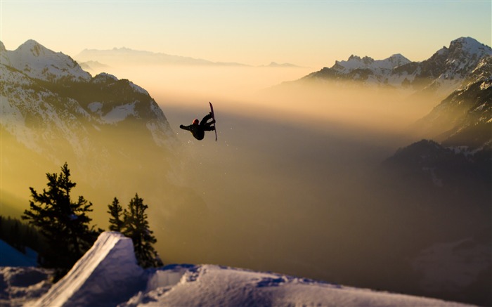 Snow Mountain Snowboarding Extreme HD Wallpaper 08 Vistas:9108