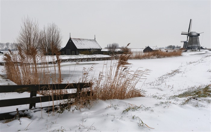 Snow mill village cold farm-Nature Papel de Parede de Alta Qualidade Visualizações:8032