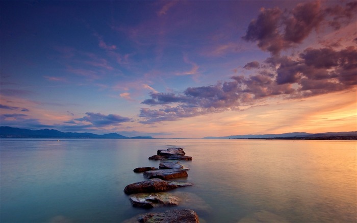 Stones sea calm sunset-Nature High Quality Wallpaper Views:12522 Date:2016/5/19 8:24:25