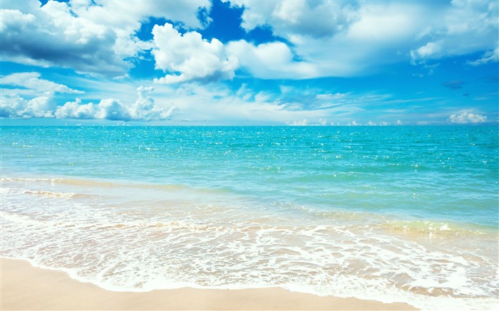 Belle plage de sable blanc-Paysage d'été HD Fond d'écran Vues:28098