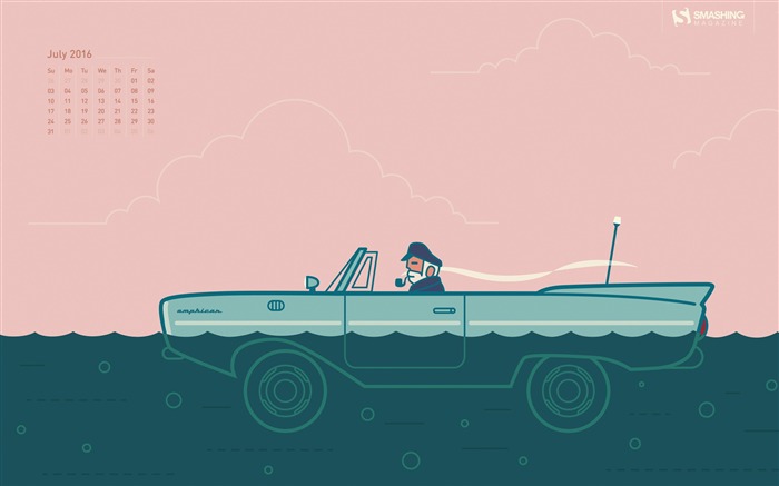 Captain Amphicar-July 2016 Calendar Wallpaper Views:8278 Date:2016/6/30 7:55:57