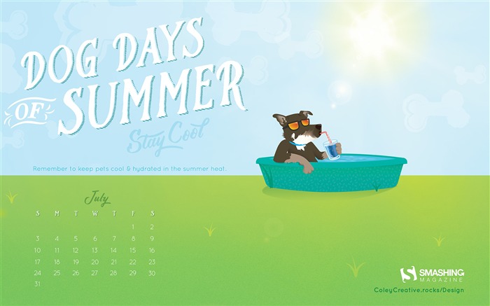 Dog Days Summer-July 2016 Calendar Wallpaper Views:6325 Date:2016/6/30 8:13:58