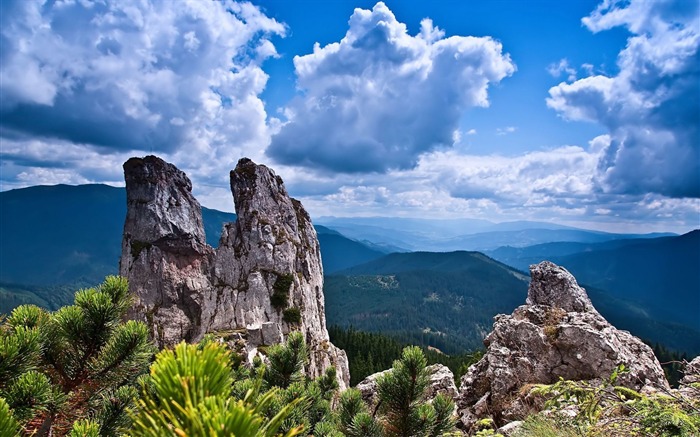 Forest rocky peaks rising clouds-scenery HD wallpaper Views:7945 Date:2016/6/29 9:00:25