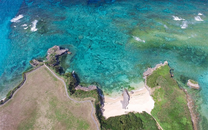 Ilha japonesa vista aérea-cenário do oceano papel de parede HD Visualizações:12142