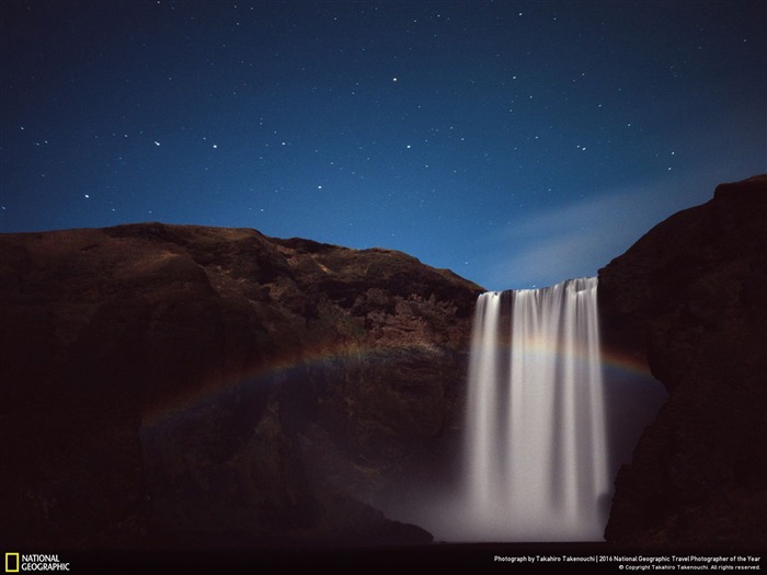 Moonbow cascada noche-2016 National Geographic fondo de pantalla Vistas:9392