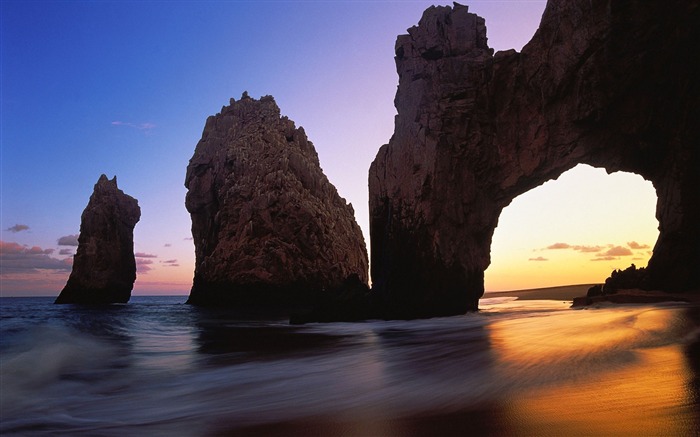 Sea rocks lumière du soleil couchant-Paysage de haute qualité Fond d'écran Vues:8550