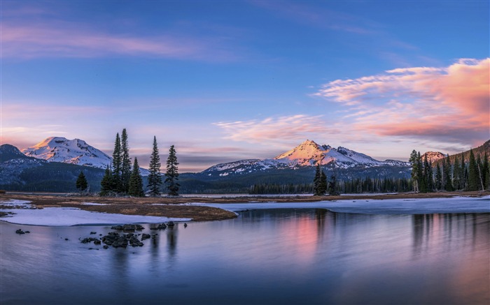 Sparks Lake Oregon EE.UU. montañas-naturaleza HD foto fondo de pantalla Vistas:11245