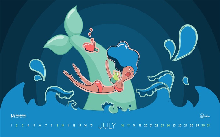 Splash Into Summer-Juillet 2016 Calendrier Fond d'écran Vues:6295