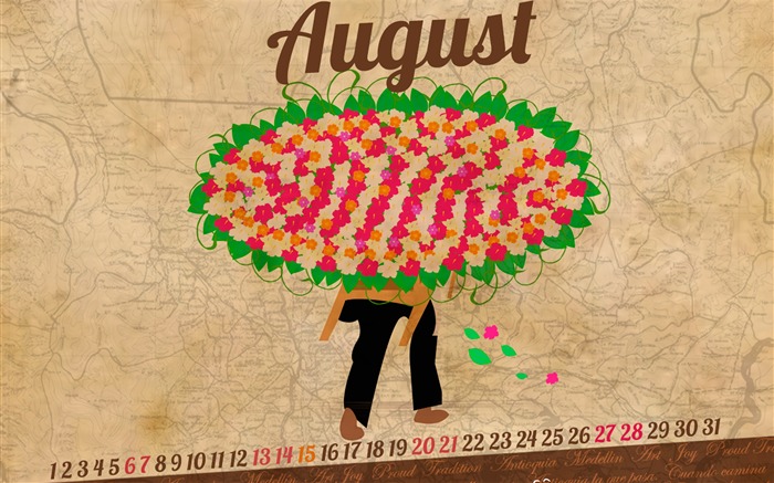 Festival de Flores Románticas-Agosto 2016 Calendario Fondo de Pantalla Vistas:6711