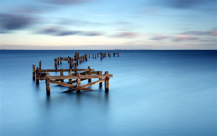 panneaux de surface de la mer horizon-Paysage Thème Fond d'écran Vues:7643