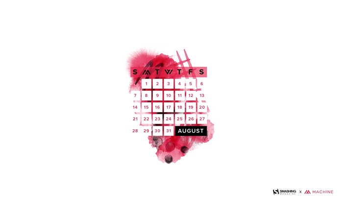 El fondo de pantalla de Pink Machine Style-August 2016 Calendar Vistas:6829