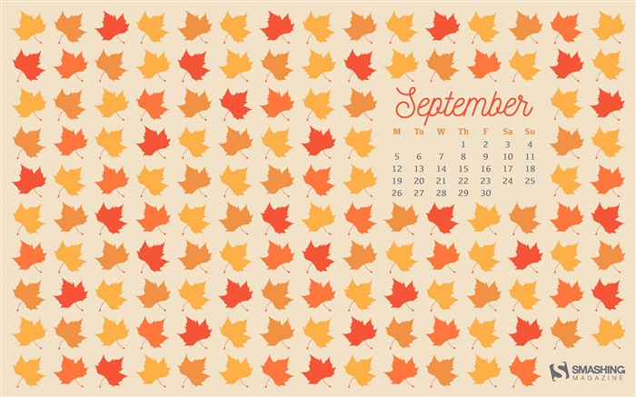 Autumn Leaves-September 2016 Calendar Wallpaper Views:8187 Date:2016/8/31 8:41:44