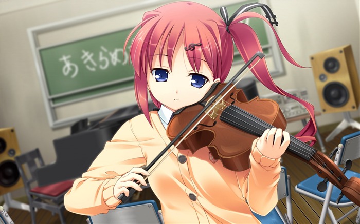 Chica violín triple lección-Anime Personaje fondo de pantalla HD Vistas:13804