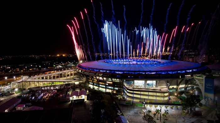 Estadio Maracana Fuegos artificiales en Rio-2016 Bing Fondos de escritorio Vistas:7939