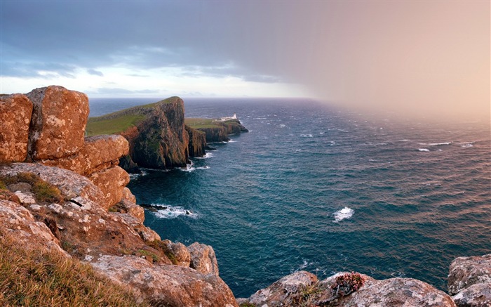 Mer falaises de la côte brouillard-Nature paysages Fond d'écran Vues:8025