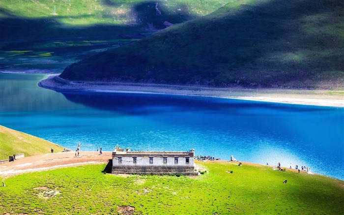 Tibet YamdrokTso Paradise Lake Photo Wallpaper 01 Visualizações:7587