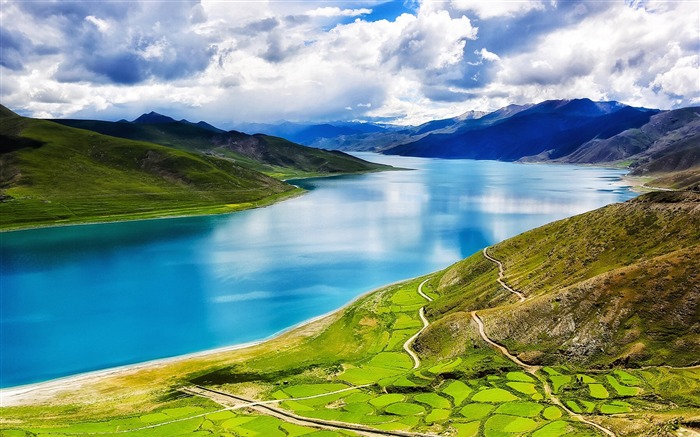 Tibet YamdrokTso Paradise Lake Photo Wallpaper 06 Visualizações:8160