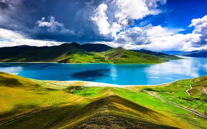 Tibet YamdrokTso Paradise Lake Photo Wallpaper 07 Visualizações:10209