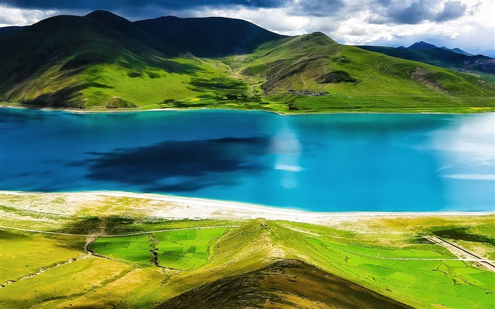 Tibet YamdrokTso Paradise Lake Photo Wallpaper 08 Visualizações:7566