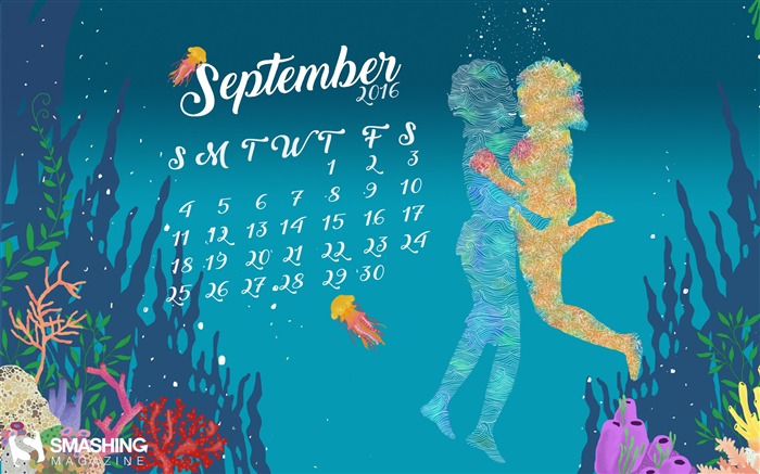 Underwater Love-September 2016 Calendar Wallpaper Views:7961 Date:2016/8/31 8:50:18